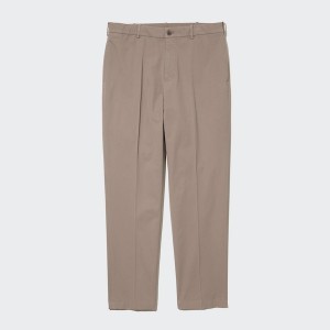 Beige Men Uniqlo Smart Ankle Pants | 9687-FCXJK