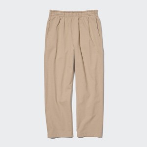 Beige Men Uniqlo Washed Jersey Ankle Pants | 0264-FNXSK