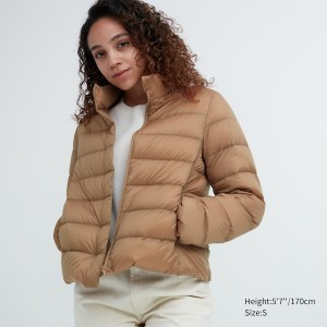 Beige Women Uniqlo Ultra Light Down jackets | 0196-DTMJA