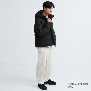 Black Men Uniqlo 3D Cut Seamless Down Parka | 7245-NHUIL