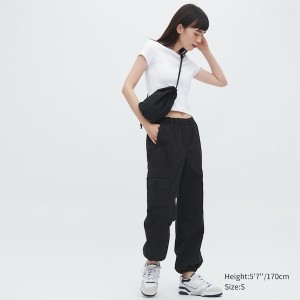 Black Women Uniqlo Easy Cargo Pants | 6123-JNXQH