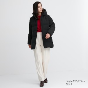 Black Women Uniqlo Seamless Down Short Coats | 6479-OMBTX