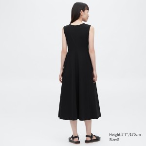 Black Women Uniqlo Ultra Stretch AIRism Sleeveless Dress | 6402-CZLMK