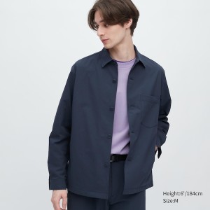 Blue Men Uniqlo AirSense Shirt jackets | MZJHAC-514