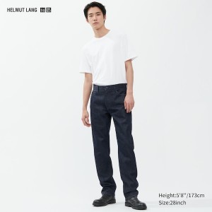 Blue Men Uniqlo Classic Cut Jeans | 5839-UBSPQ