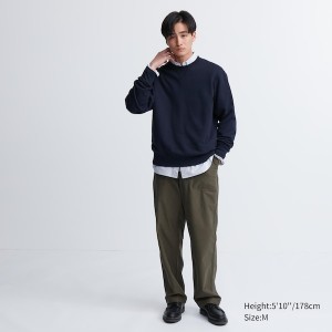 Blue Men Uniqlo Side-Stripe Sweatshirts | 0597-MSNGO