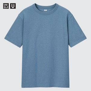 Blue Men Uniqlo U Crew Neck Short-Sleeve T Shirts | 5312-TFZEI