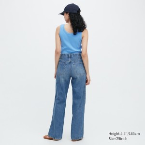 Blue Women Uniqlo Baggy Jeans | 6391-ZMUOB