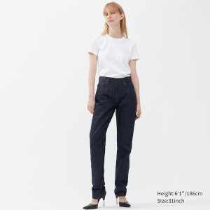 Blue Women Uniqlo Classic Cut Jeans | 3982-PAEQB