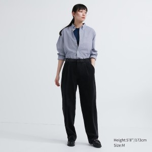 Blue Women Uniqlo Extra Fine Cotton Broadcloth Checkered Long-Sleeve Shirts | 0832-WBRZU