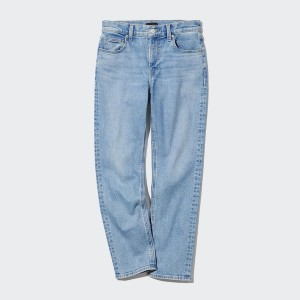 Blue Women Uniqlo Stretch Slim Straight Jeans | 1076-SGXVI