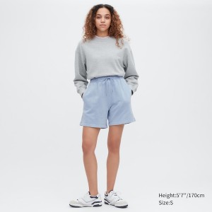 Blue Women Uniqlo Sweat Shorts | 5896-TEUZX