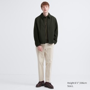 Brown Men Uniqlo Single Collar Short Blouson jackets | PNLCRJ-315