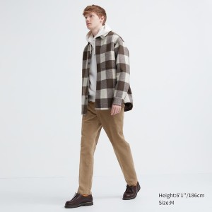 Brown Men Uniqlo Smart Ankle Pants | 2870-XGBRT