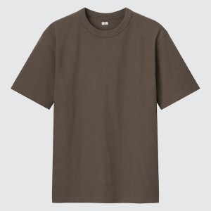 Brown Men Uniqlo U Crew Neck Short-Sleeve T Shirts | 4961-IUDPR