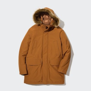 Brown Men Uniqlo Ultra Warm Hybrid Down Coats | MICLOY-174