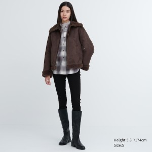 Brown Women Uniqlo Pile-Lined jackets | 4362-NHWPY