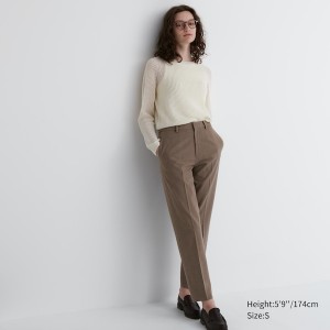 Brown Women Uniqlo Smart Ankle Pants | 1270-LTYZD