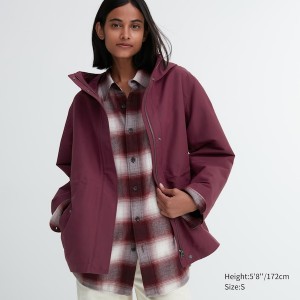 Burgundy Women Uniqlo Utility Parka | 5604-IGXVZ