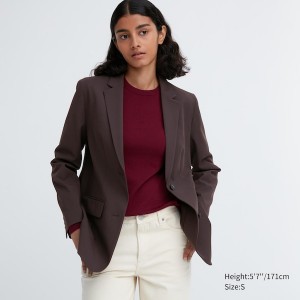 Dark Brown Women Uniqlo Tailored jackets | 9732-RSTLU