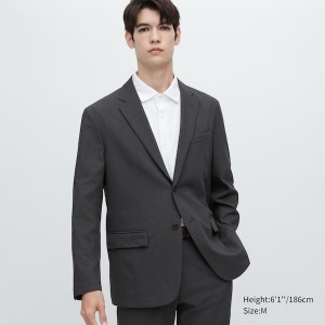 Dark Grey Men Uniqlo AirSense jackets | 1054-UPKAF