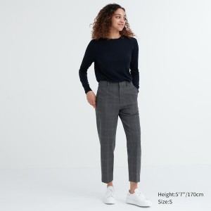 Dark Grey Women Uniqlo Smart Ankle Pants | 9358-KYTUM