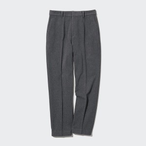 Dark Grey Women Uniqlo Smart Brushed Ankle Pants | 0649-RZSEA