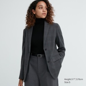 Dark Grey Women Uniqlo Tailored jackets | 1746-WCIQM