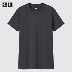 Dark Grey Women Uniqlo U Crew Neck Short-Sleeve T Shirts | 2358-CNVEO