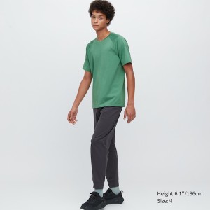 Green Men Uniqlo DRY-EX Crew Neck Short-Sleeve T Shirts | 0753-RNFQH