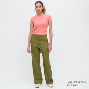 Green Women Uniqlo Baker Pants | 8294-YKAVP