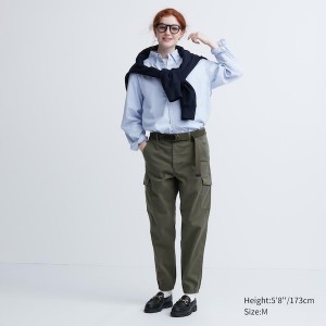 Green Women Uniqlo Cargo Jogger | 9850-OPWFD