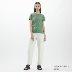 Green Women Uniqlo U Crew Neck Short-Sleeve T Shirts | 6219-MSUWR