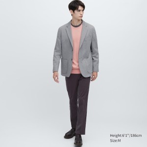 Grey Men Uniqlo Comfort jackets | 1740-AKFSZ