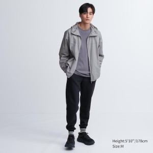 Grey Men Uniqlo Pocketable UV Protection 3D Cut Parka | RWHDBK-395