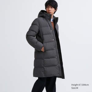 Grey Men Uniqlo Seamless Down Coats | FDLWEB-239