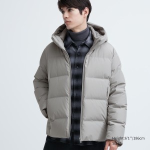 Light Grey Men Uniqlo 3D Cut Seamless Down Parka | 9681-GMRDO