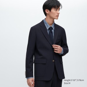 Navy Men Uniqlo Comfort Blazers | LWJFAG-698