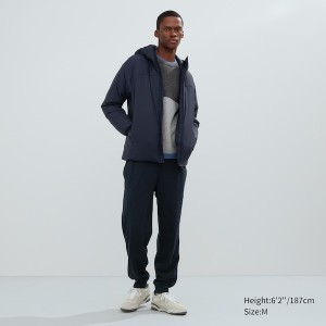 Navy Men Uniqlo Light Warm Padded Parka | ZMJXUW-596