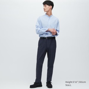 Navy Men Uniqlo Smart Ankle Pants | 3821-CGEKX