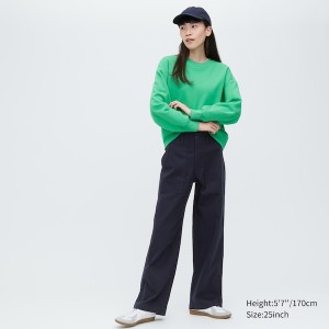 Navy Women Uniqlo Baker Pants | 3572-UYEIX