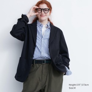 Navy Women Uniqlo Comfort jackets | 8534-ADXJR