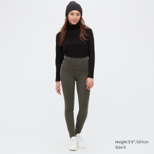 Olive Women Uniqlo HEATTECH Ultra Stretch High-Rise Leggings Pants | 6275-DJLRC