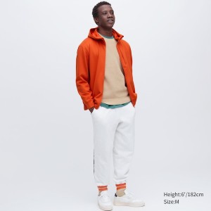 Orange Men Uniqlo Stretch Dry Sweat Long-Sleeve Full-Zip Hoodie | 5601-CILVU