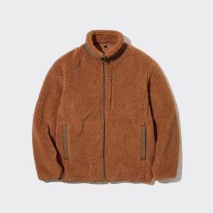 Orange Men Uniqlo Windproof Outer Fleece jackets | FWSQXH-740