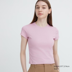 Pink Women Uniqlo Mini Short-Sleeve T Shirts | 1456-AOZKN