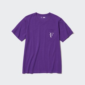 Purple Men Uniqlo RF Short-Sleeve Graphic T Shirts | 9701-JTHOB