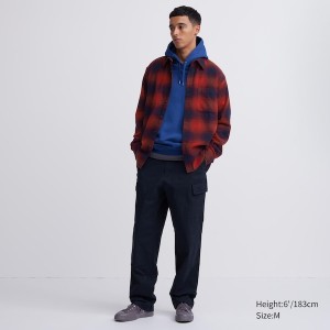 Red Men Uniqlo Flannel Checked Long-Sleeve Shirts | 6249-AUXMQ