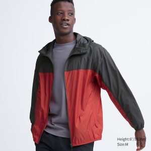 Red Men Uniqlo Pocketable UV Protection 3D Cut Parka | DPLVRJ-258