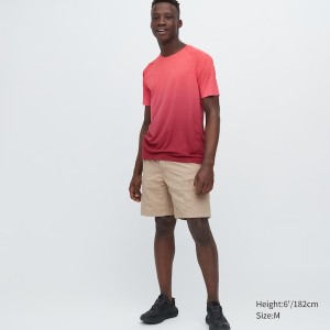 Rose Men Uniqlo DRY-EX Crew Neck Short-Sleeve T Shirts | 4932-CQMLW